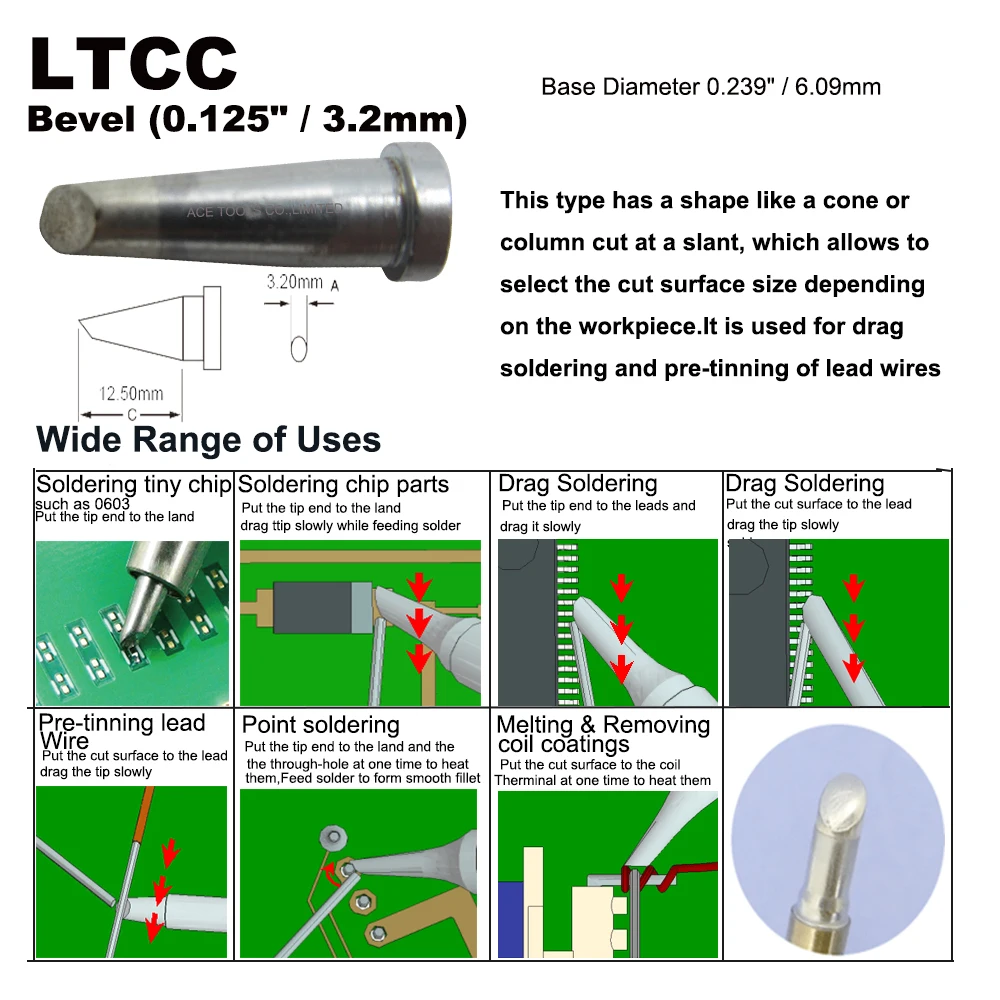 LTCC скос 3,2 мм сменный наконечник для паяльника WELLER WP80 WSP80 WSFP8 WD1000 WD2000 WSD81 WS81 WSF81D8 WS81D5 ручной Утюг