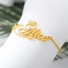 Personalized Crown Name Anklets for Women #4