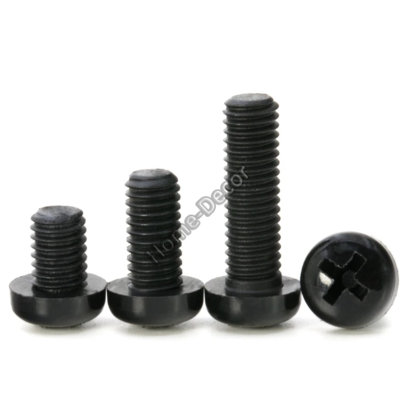 100 PCS Nylon M2/M2.5/M3/M4/M5  Screw Round Hand Cross Size ,  Recessed , Phillips Plastic Screws, Insulator Plastic Blot