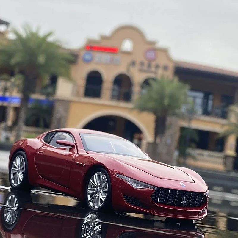 1:32 Maserati Alfieri Coupe Alloy Sports Car Model Diecast Metal Toy Vehicles Car Model Sound and Light Simulation Kids Toy Gift