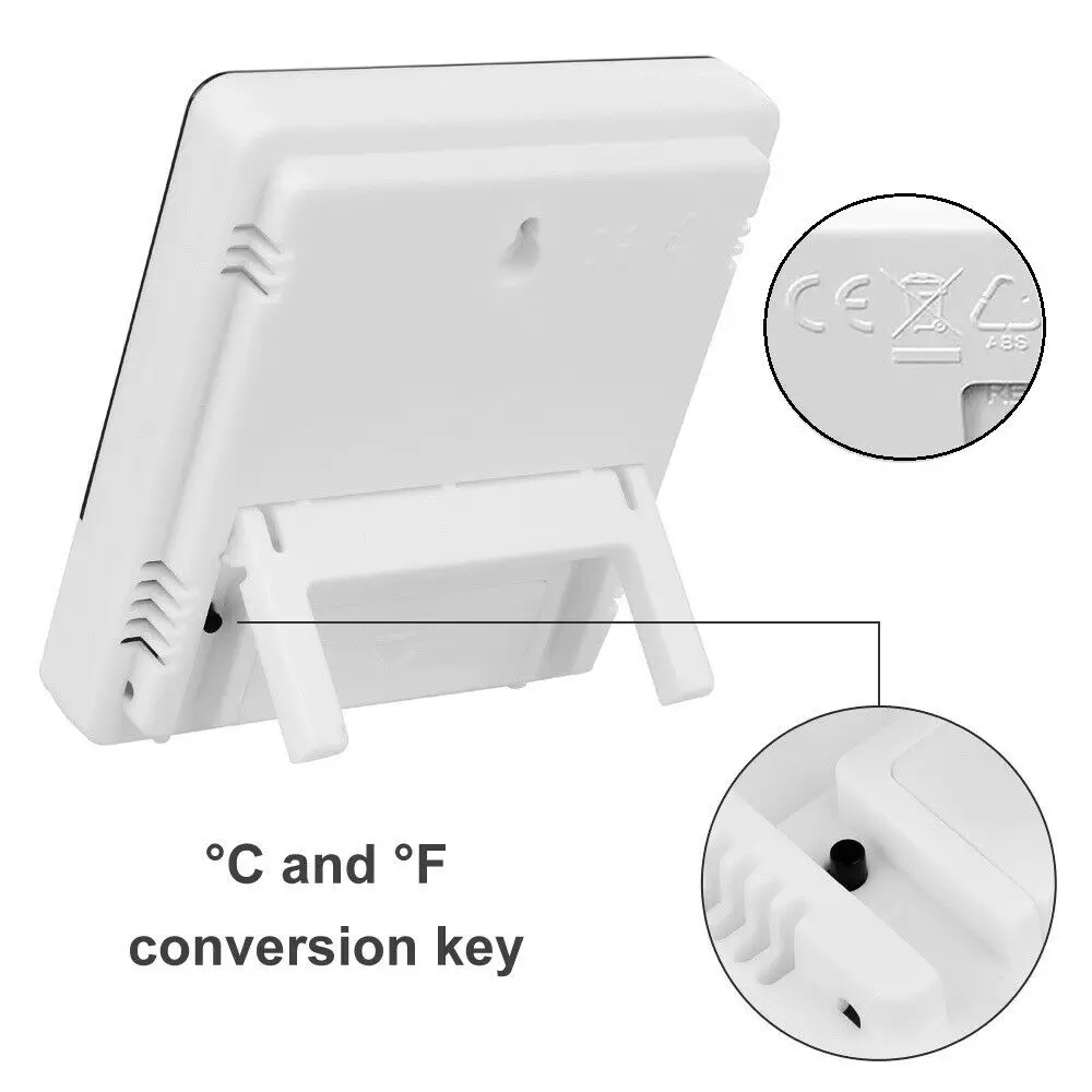 LCD Electronic Digital Temperature Humidity Meter Thermometer Hygrometer Indoor Outdoor Weather Station Clock HTC-1 HTC-2