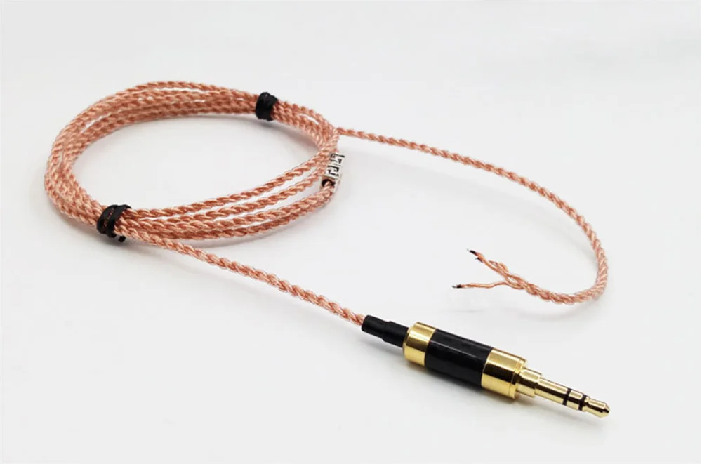 diy earphone wire 7N single crystal copper cable DIP/Curved plug 80 core 4 share