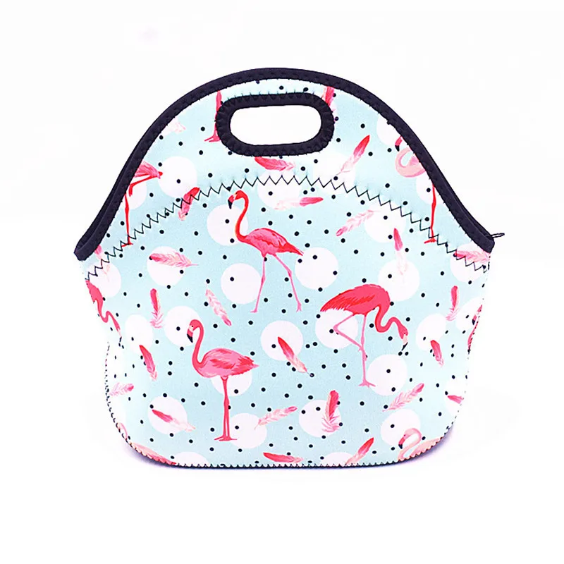 20Pcs Neoprene Lunch Bag For Women Owl Pattern Lunch Bags Picnic Handbag with Tableware Pocket Children Snacks for Women Kids