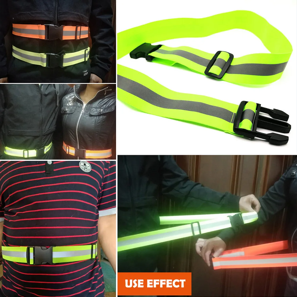 Running High Visible Night Safety Gear Reflective Belts for Kids Men Women Waist Adjustable Elastic Safety Reflective Belt