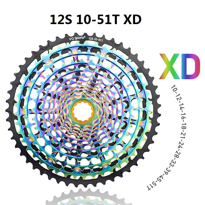 MTB 12 Speed 10-51T XD Cassette Ultimate12v k7 Full Steel Mountain Bike Freewheel 12s Rainbow Bicycle Sprocket GX Eagle M9100