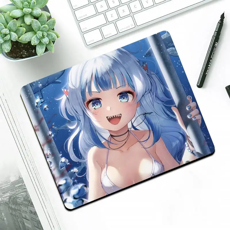 Hololive Usada Pekora gawr gura DIY Design Pattern Game mousepad Small Pads Mouse Mat MousePad Desk Gaming Mousepad Cup Mat