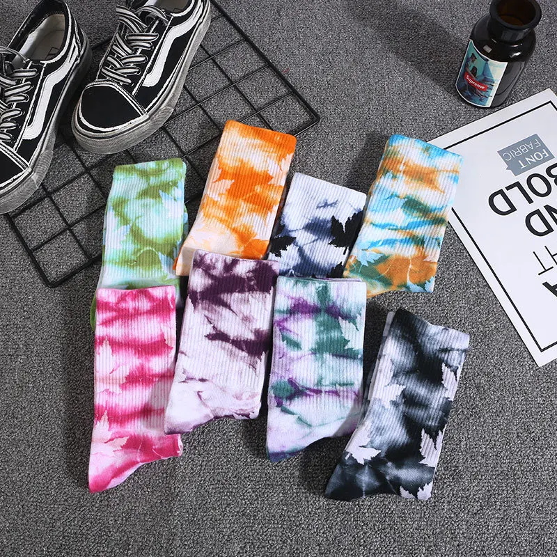 Tide brand hip hop sock 2020 High-Quality Cotton Skate Socks Men Women Sock Knee-high Funny Cycling Running Hiking Tie Dye Socks