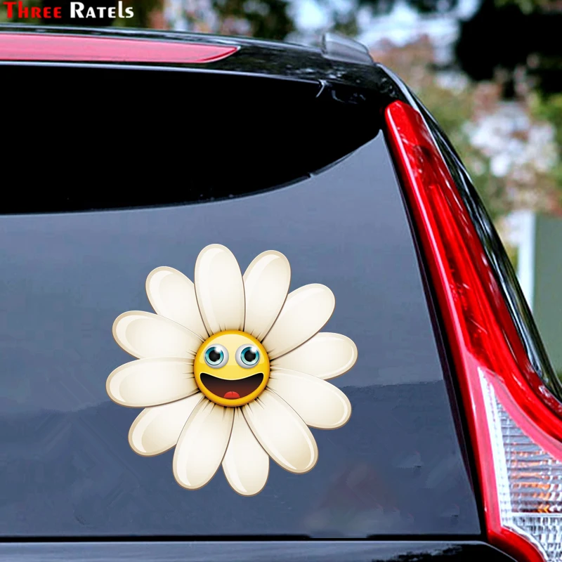 Three Ratels C543 four types of white daisies wall stickers for home decoration car hood sticker laptop decal