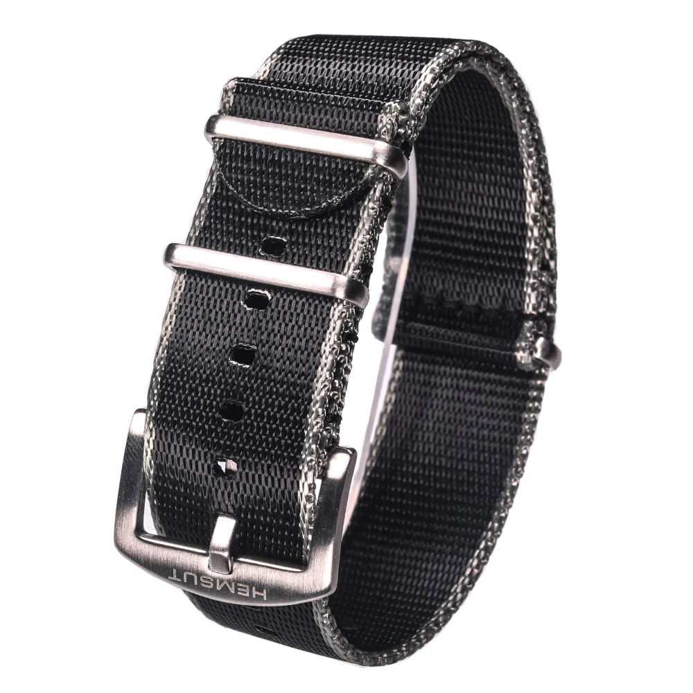 HEMSUT  Watch Band Nylon One Piece Replace Seatbelt Wrist Straps For Men or Women 18mm 20mm 22mm 24mm