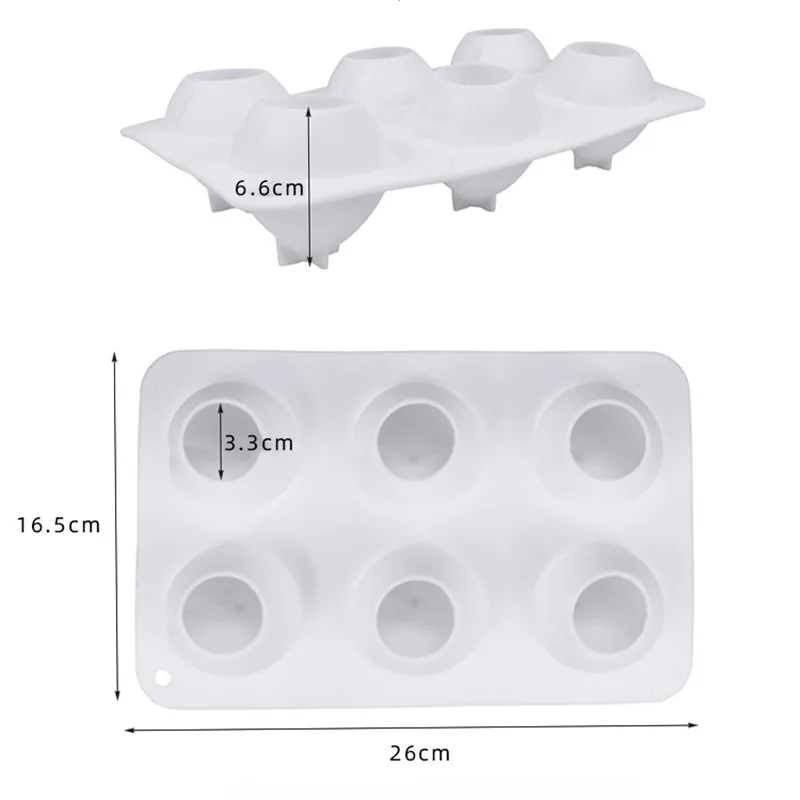 6 Cavity 3D Peach Silicone Cake Mold Decorating Dessert Fruit Mousse Mould Panna Cotta Baking Maker DIY Bakeware Tools