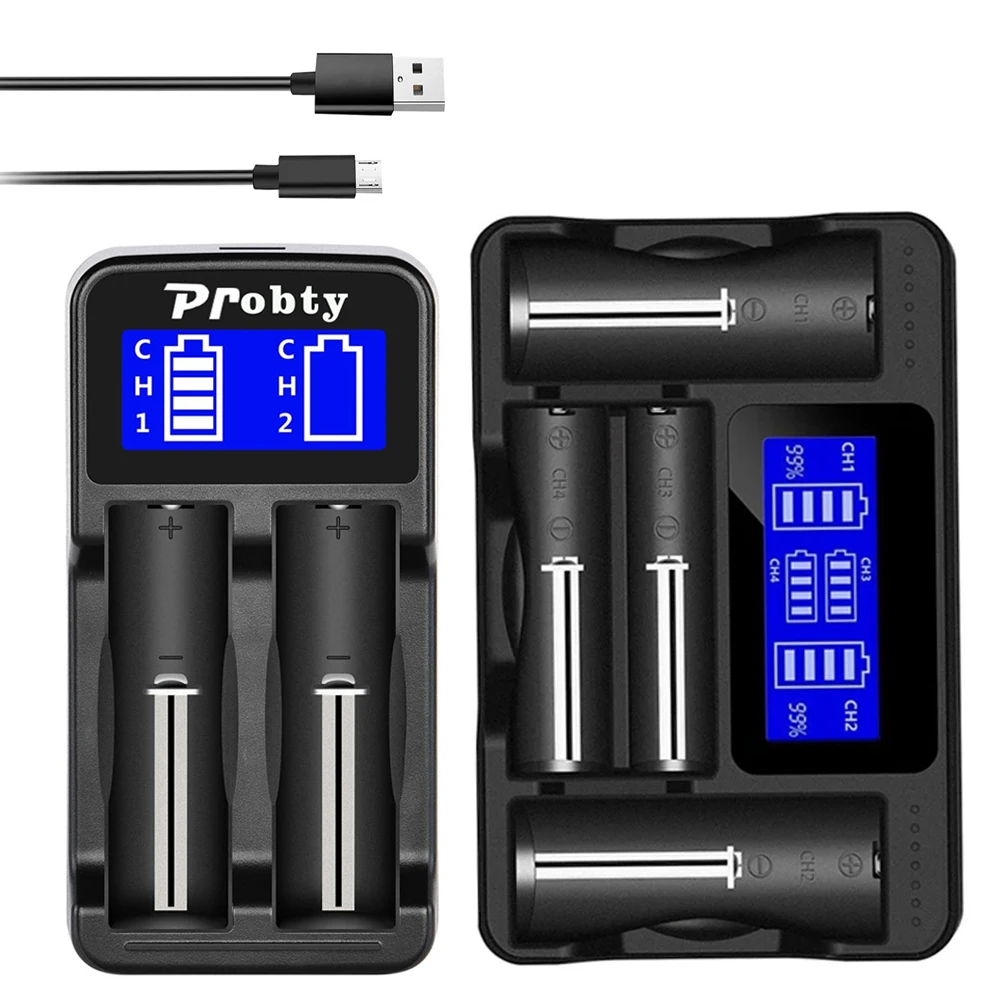 18650 caricabatterie Display LCD caricatore intelligente USB 18490 18350 17670 17500 16340(RCR123) 14500, Ni-mh/Ni-Cd A AA AAA