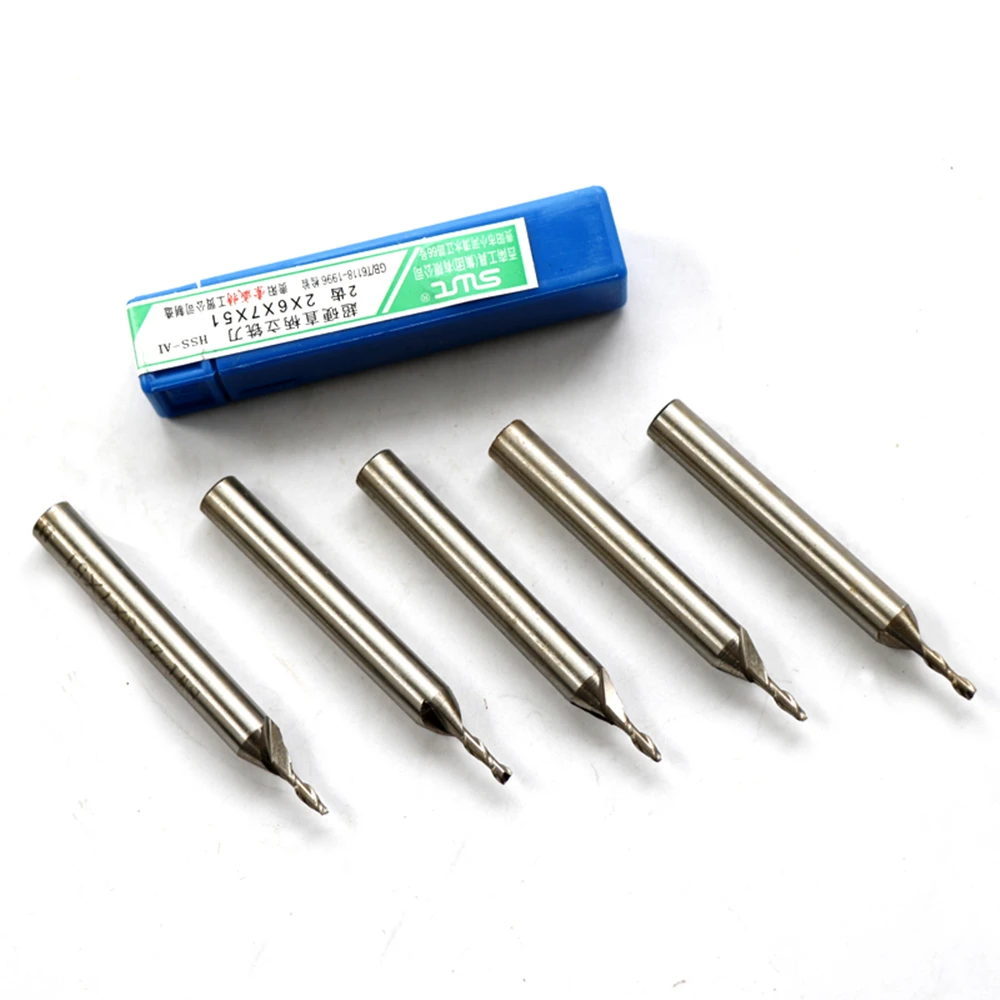 Hot  2F/3F/4F 1mm/1.5mm/2mm/3mm/4mm/5mm/6mm HSS & Aluminium endmill milling cutter CNC Bit Milling Machine tools Cutting tools