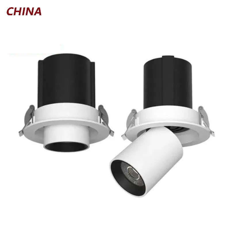 

Stretching Spotlight Embedded LED Light Retractable Adjustable Angle COB Elephant Nose Lamp For Living Room Household Ceiling