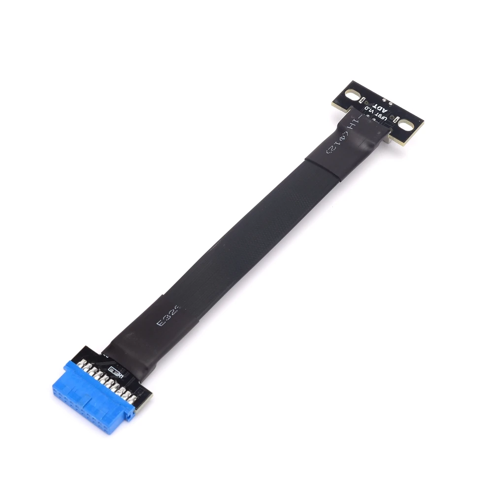 พับ Axial ข้อศอกแบนสายริบบิ้นแบบยืดหยุ่น USB 20Pin Type-E ซ็อกเก็ตภายใน 3.0 19Pin สําหรับ Aerial FPV 5Gbps