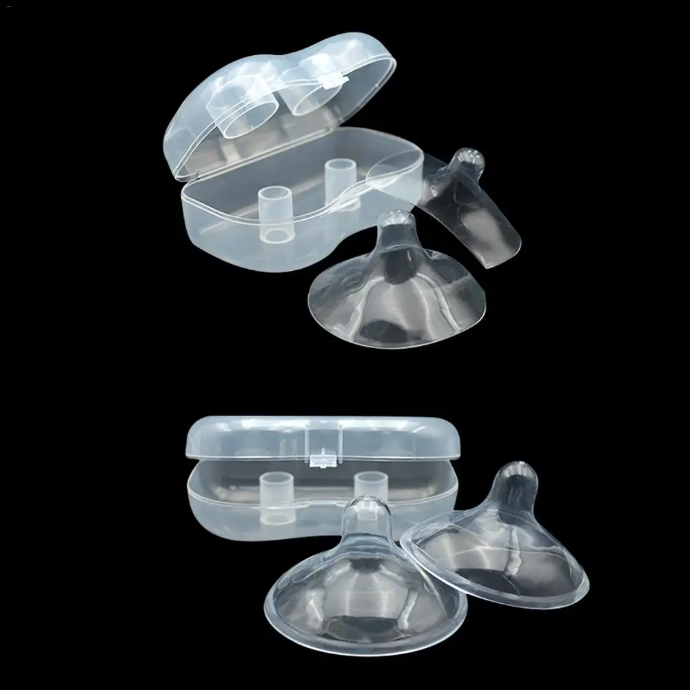 2 stücke Silikon Nippel Protektoren Fütterung Mütter Nippel Shields Schutz Abdeckung Stillen Volle/Semi-Runde Silikon Nippel