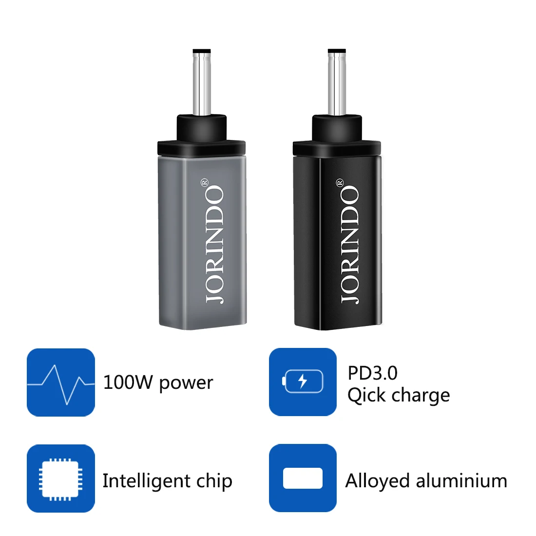 JORINDO Type-C female jack to DC4.5*3.0MM male plug Notebook PC PD decoy 100W converter,Suitable for Dell notebook port