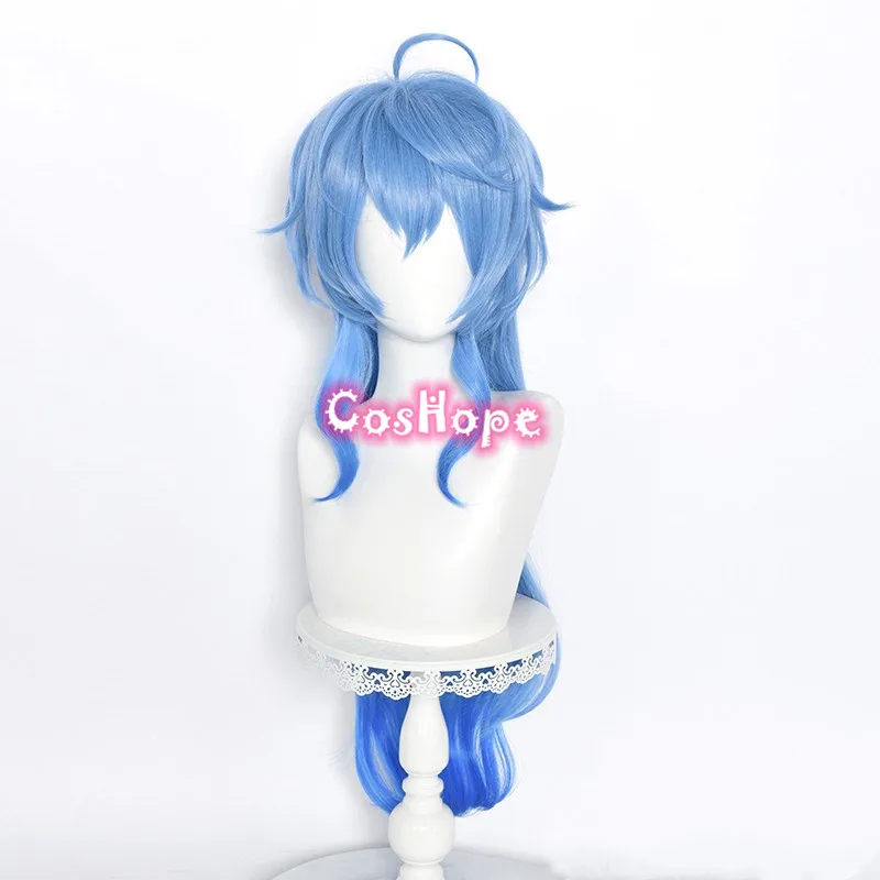 Ganyu Cosplay Wig 75cm Long Blue Gradient Wig Cosplay Anime Cosplay Wigs Heat Resistant Synthetic Wigs Halloween