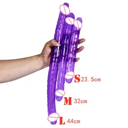 Double head Dildo Long Jelly Realistic Dildo Double Ended Dildo Flexible Big Penis for Women Masturbator Sex Toys for Lesbian