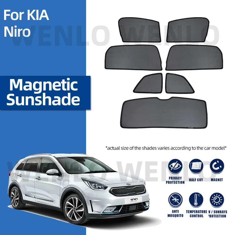 

Оконные шторы для Kia NIRO, магнитный солнцезащитный козырек, сетчатые солнцезащитные очки для экрана автомобиля, козырек, переднее ветровое стекло, ветрозащитные сетки