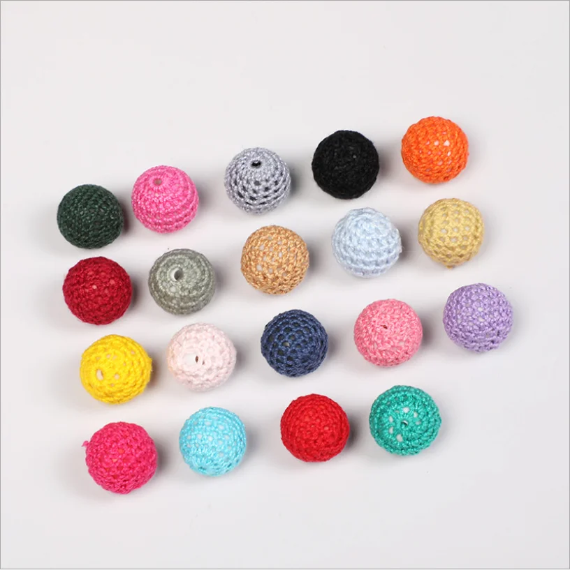 DIY 10Pcs/Pack Crochet Knitting Woolen Beads Decorations Crafts Jewelry Materials Baby Toys Kid's Handmade Creative Accessories