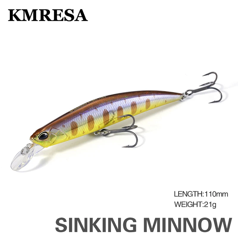 KMRESA Japan Design Wobbler Fishing Lure 110mm 21g Plastic Sinking Minnow Bass Pike Artificial Hard Bait Tackle