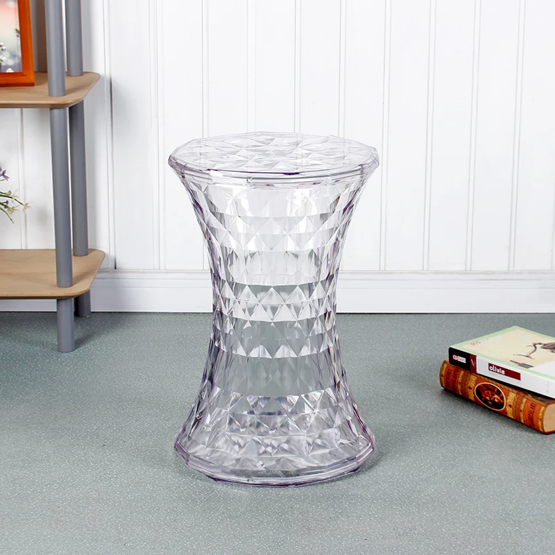 Nordic Furniture, Transparent Crystal Stool, Creative Storage Stool, Shoe Changing Stool, Round Footstool, Mobile Leisure Seat