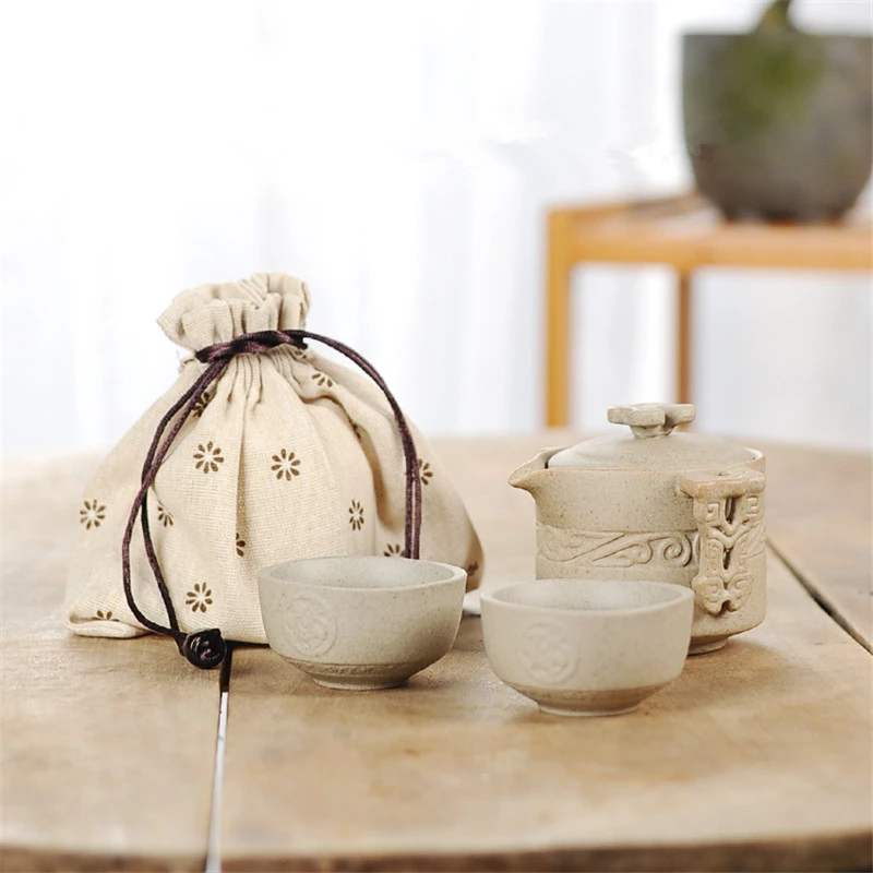 Portable Ceramic Teaware Sets para Kung Tea, China Bule com Copo, Chaleira de Água de Viagem, Home Office Drinkware, Gaiwan