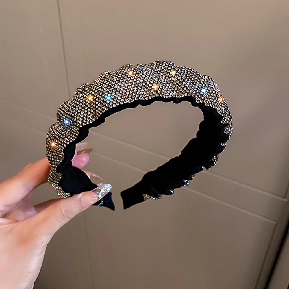 New Fashion Color Sweet Headband Simple Rhinestone Full Rhinestone Headband Ladies Headband Accessories Gift Jewelry