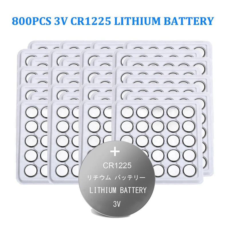 

800pcs CR1225 1225 Lithium Battery 3V CR 1225 LM1225 BR1225 KCR1225 for Watch Computer Calculator Control Toys Button Batteries