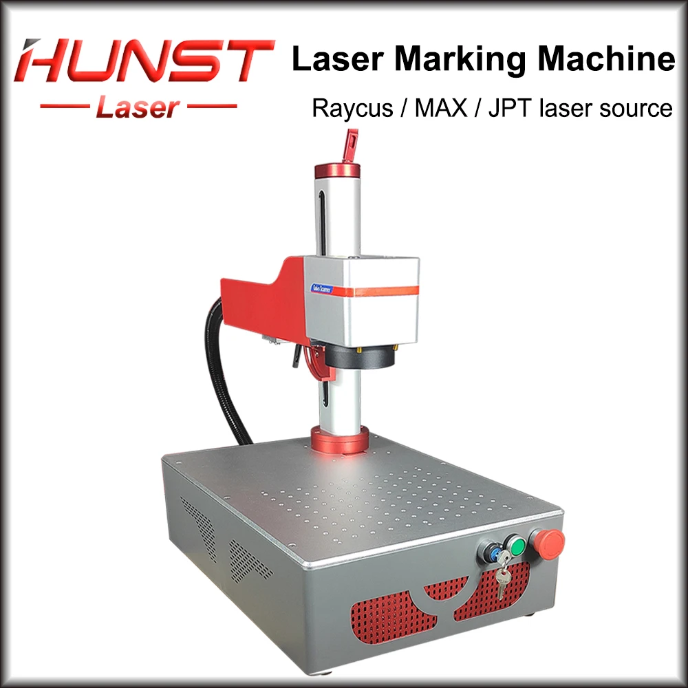 Hunst Metal Laser Marking Machine with JPT Raycus Max 20W 30W Portable Foldable Mini Fiber Laser Engraver for DIY Marking Gift