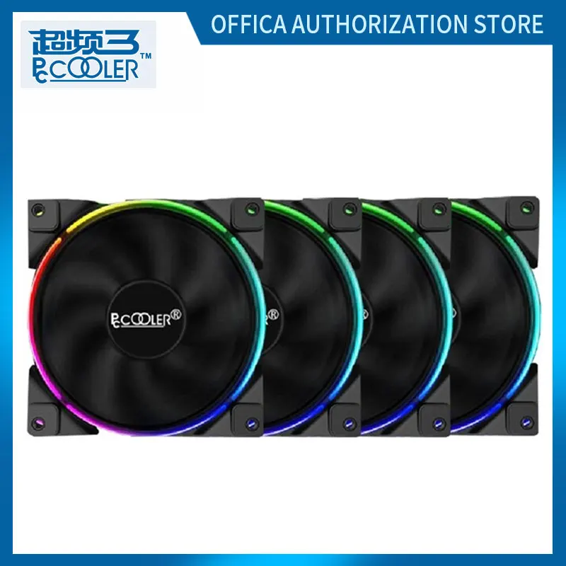 Pccooler 5PCS FRGB 12CM Computer Cooling Fan 5V/3pin 4Pin/PWM RGB Silent Fan AURA Set Motherboard Synchronization + Controller