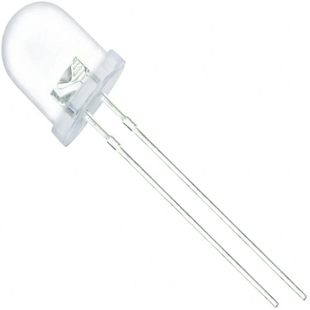 Diodes électroluminescentes F8, 8mm, 500 pièces, assortiment d'eau claire, blanc, vert, rouge, bleu, jaune, lent, bricolage, Transparent