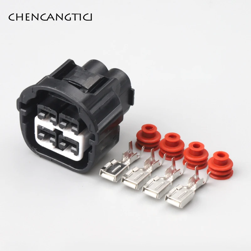 1 Set 4 Pin Waterproof Electric Fan Plug Socket Automotic Male Female Connector 7283-7041-40 7282-7041-40