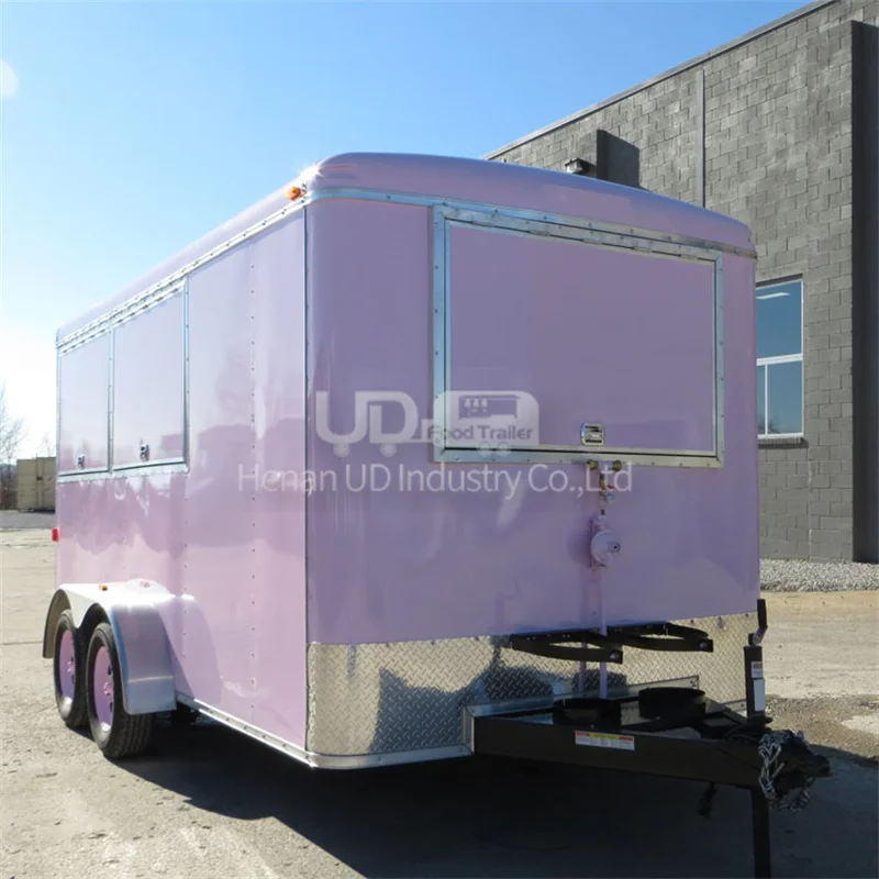 Size Customized Food Vending Trailer Mobile Restaurant Truck Crepe Food Cart Fast Food Truck Van Cart Trailer Kiosk For Sale