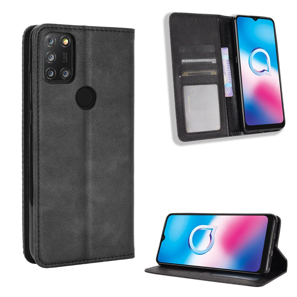 For Alcatel 3X 2020 Case Luxury Flip PU Leather Wallet Magnetic Adsorption Case For Alcatel 3 X 2020 Alcatel3X Phone Bags