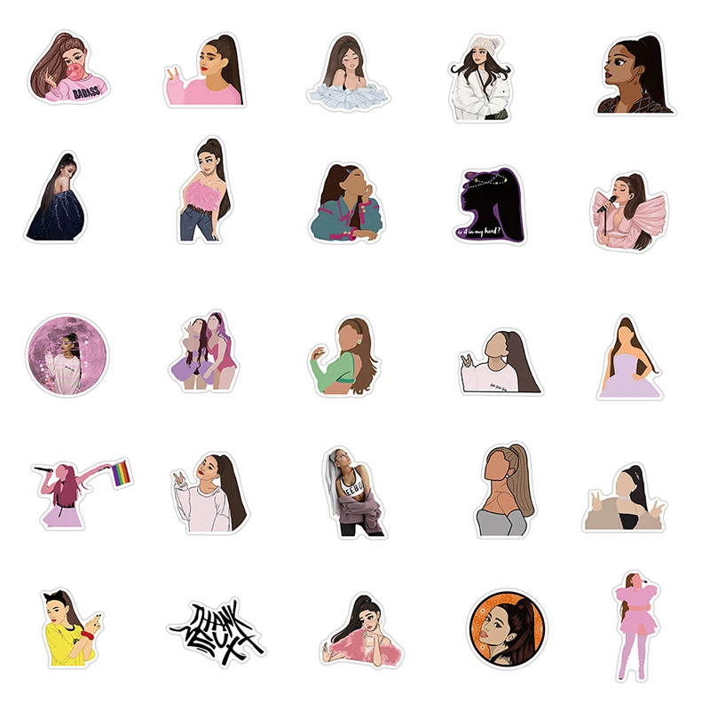 10/30/50pcs aritana Grande Singer Stickers impermeabile Laptop Phone Skateboard Notebook moto Computer Phone Toy Kids Sticker