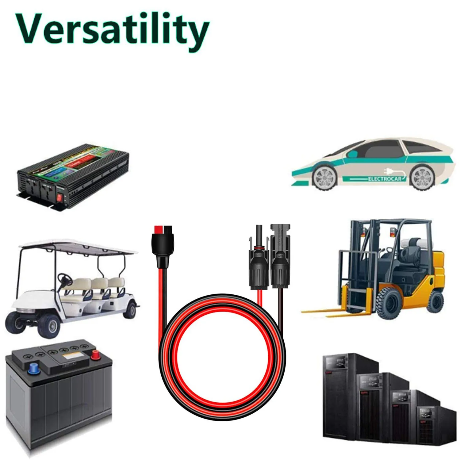 태양 전지 패널 전원 어댑터 커넥터 케이블 키트, Goal Zero Yeti Suaoki Renogy 휴대용 태양 발전기 발전소 10AWG