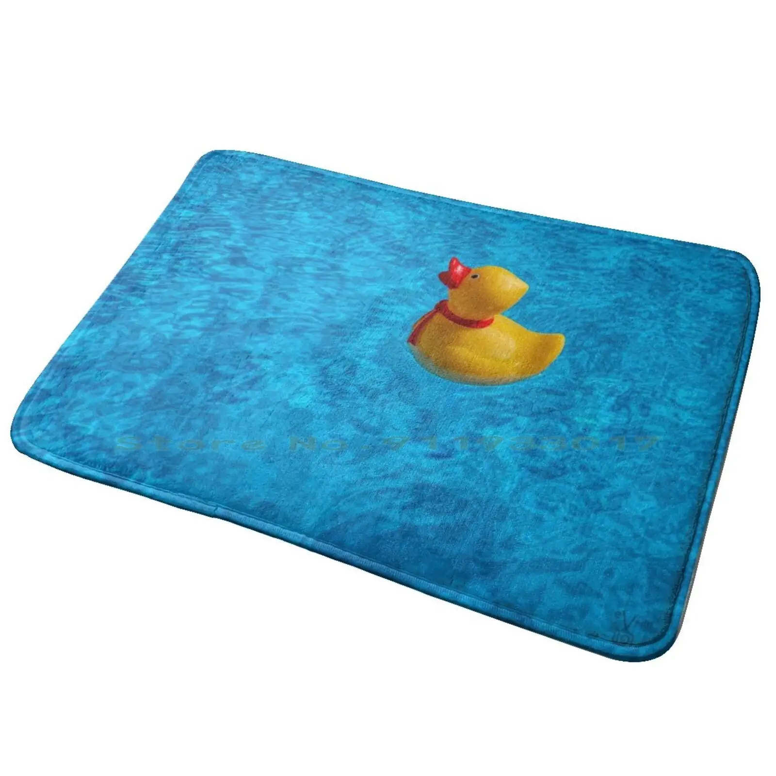 Duck In A Pool Entrance Door Mat Bath Mat Rug Bull Terrier English Bull Terrier English Bulldog Bulldog Art Bulldog Lover