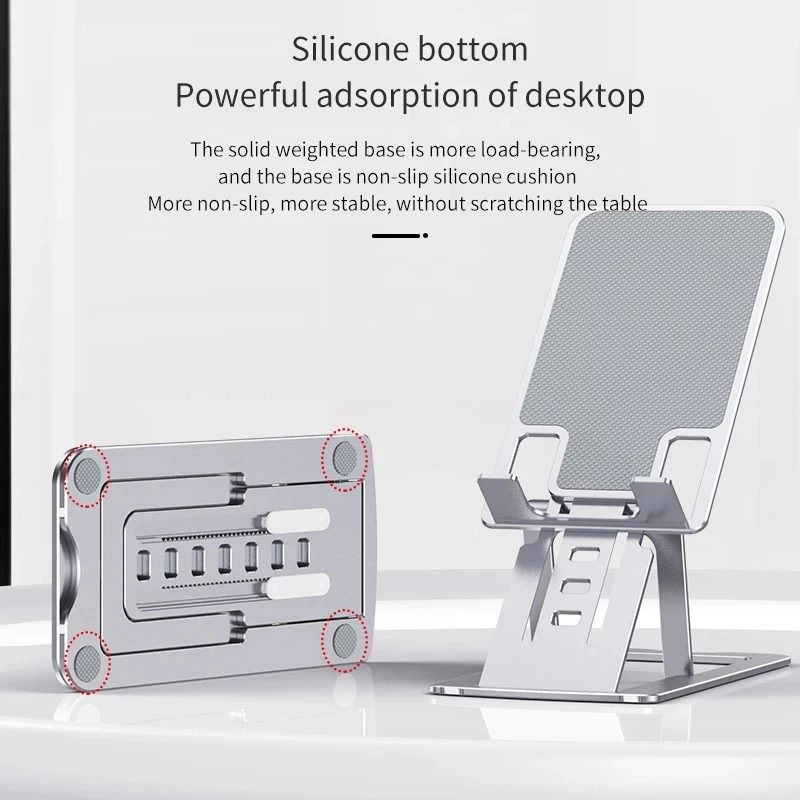 Adjustable Aluminum Alloy Desktop Tablet Holder Table Foldable phone standard Mobile Phone Holder Stand For Cell IPhone IPad