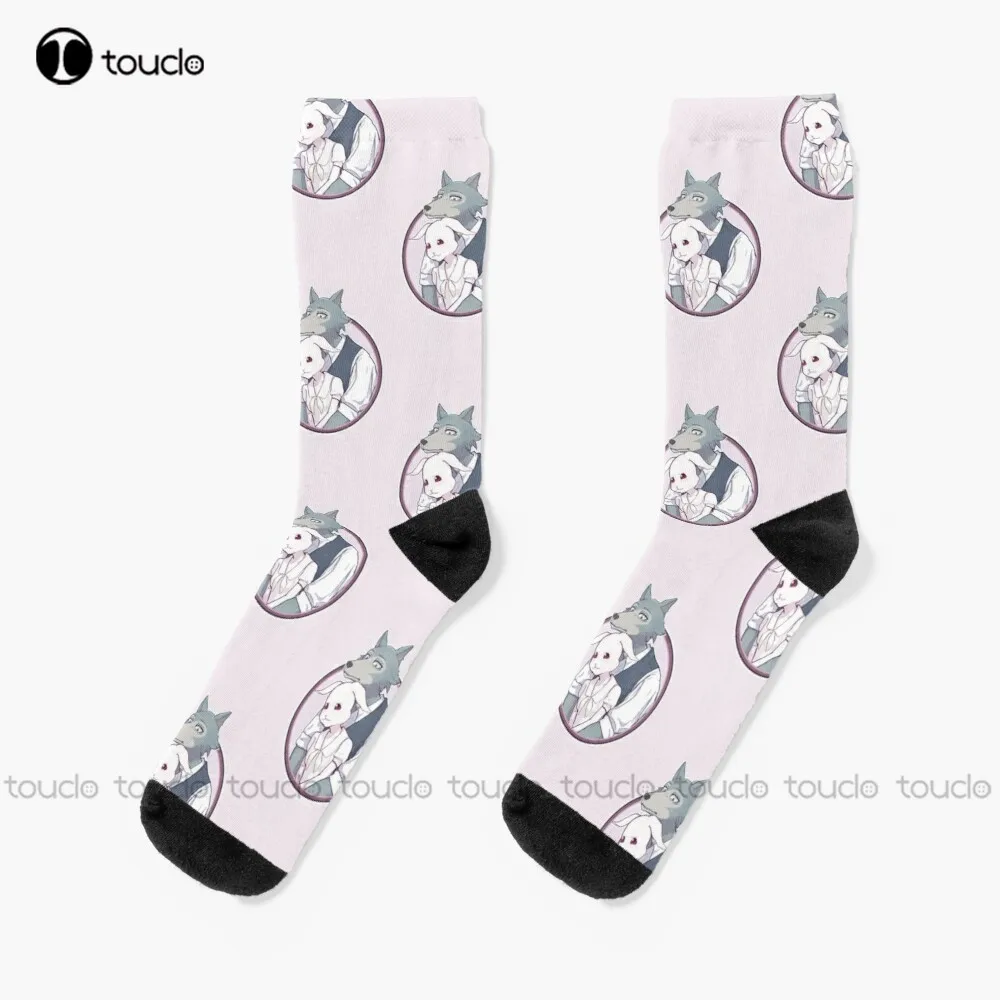 Beastars || Haru X Legoshi Socks Black Football Socks Personalized Custom Unisex Adult Teen Youth Socks 360° Digital Print Gift