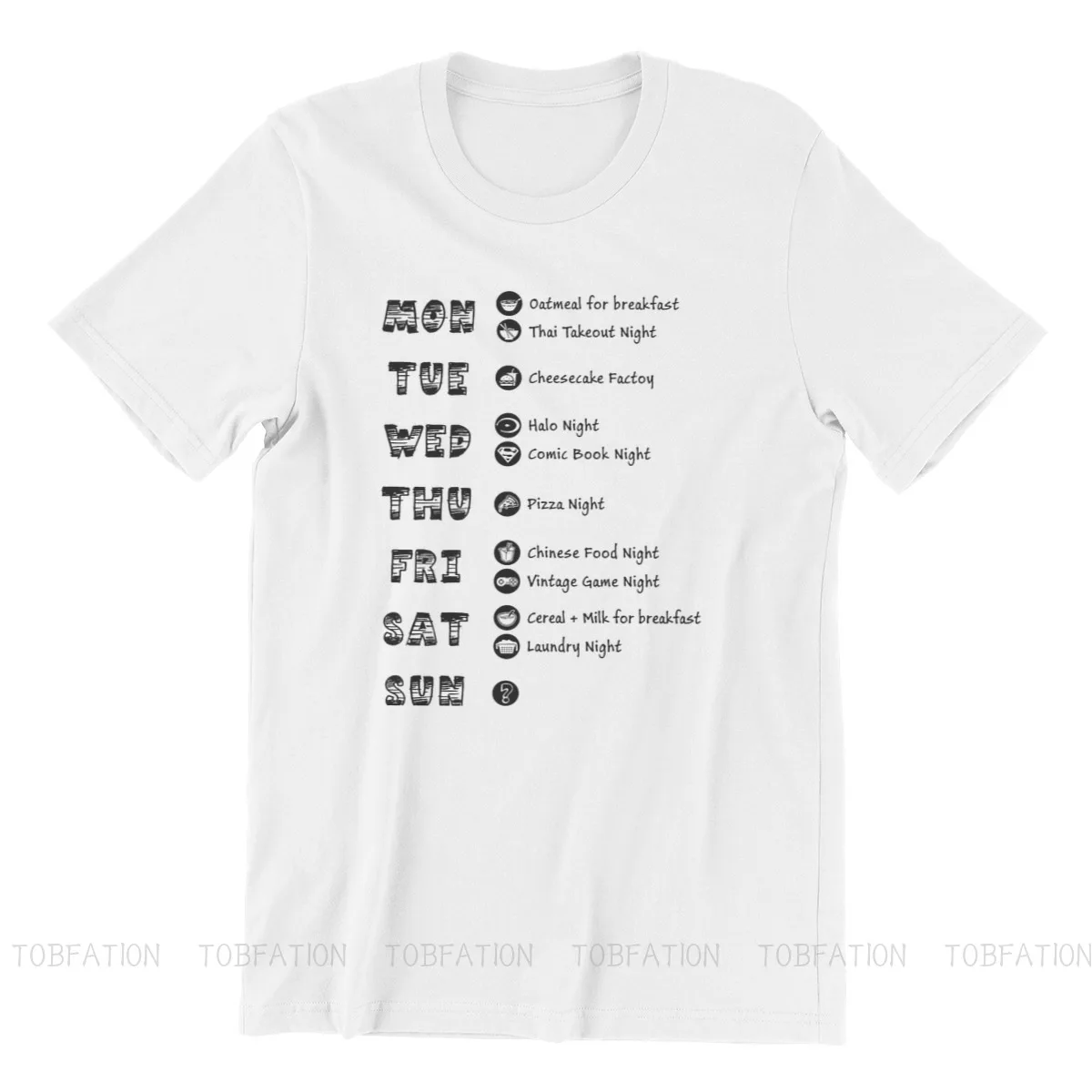 The Big Bang Theory Humor TV Sitcom TBBT Sheldon's Weekly Schedule T Shirt Vintage Fashion Tshirt Oversized O-Neck Streetwear