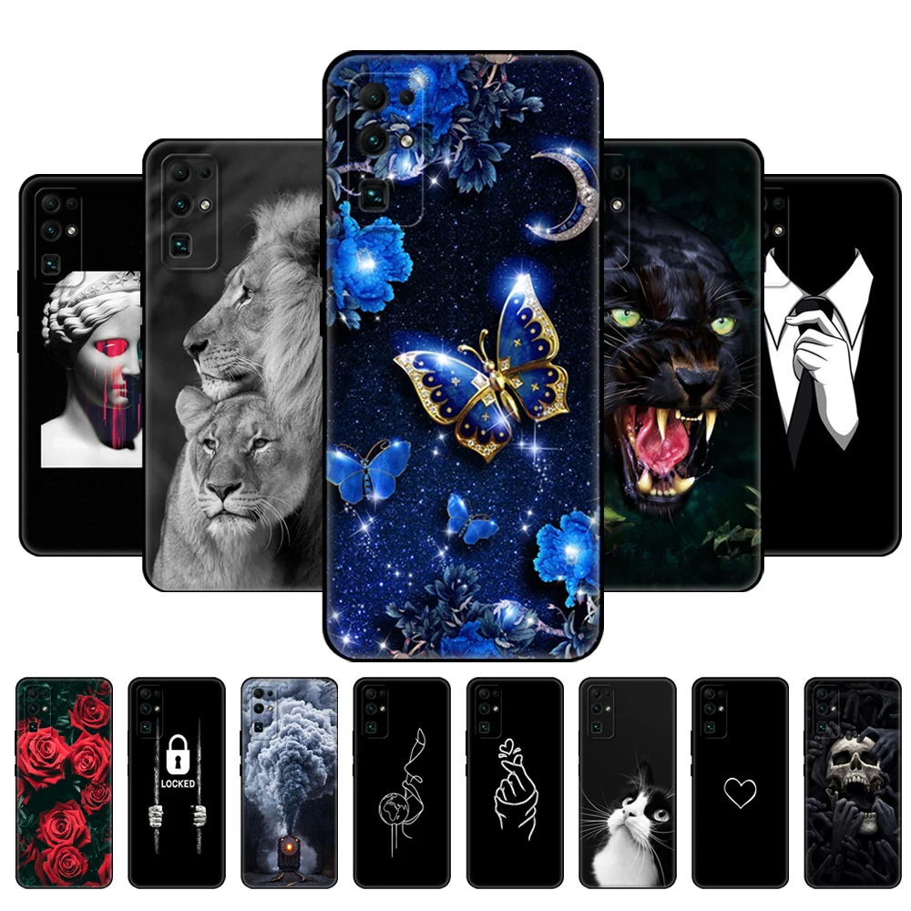 For HONOR 30 Case 6.53 inch BMH-AN10 Soft Silicon TPU Back for Honor 30 Pro Plus Cover honor 30 Premium Bumper black tpu case