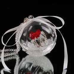 Crystal Rose Fashion Pendant Glass Flower Figurine Car Hanging Ornament Feng Shui Hanging Dangle Charm Christmas Gift Decor