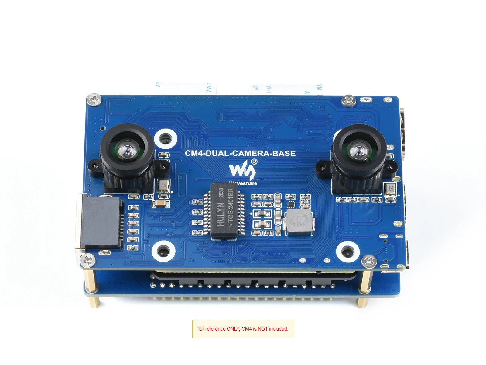 Waveshare Binocular Camera Base Board Designed for Raspberry Pi Compute Module 4, Optional Interface Expander