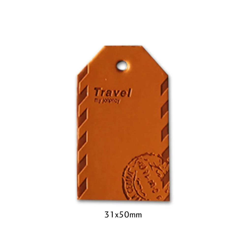 Travel Leather Labels Decorative Applique For Jeans Clothing Patch Hand Made Swing Leather Tags For Luggage Identity Card