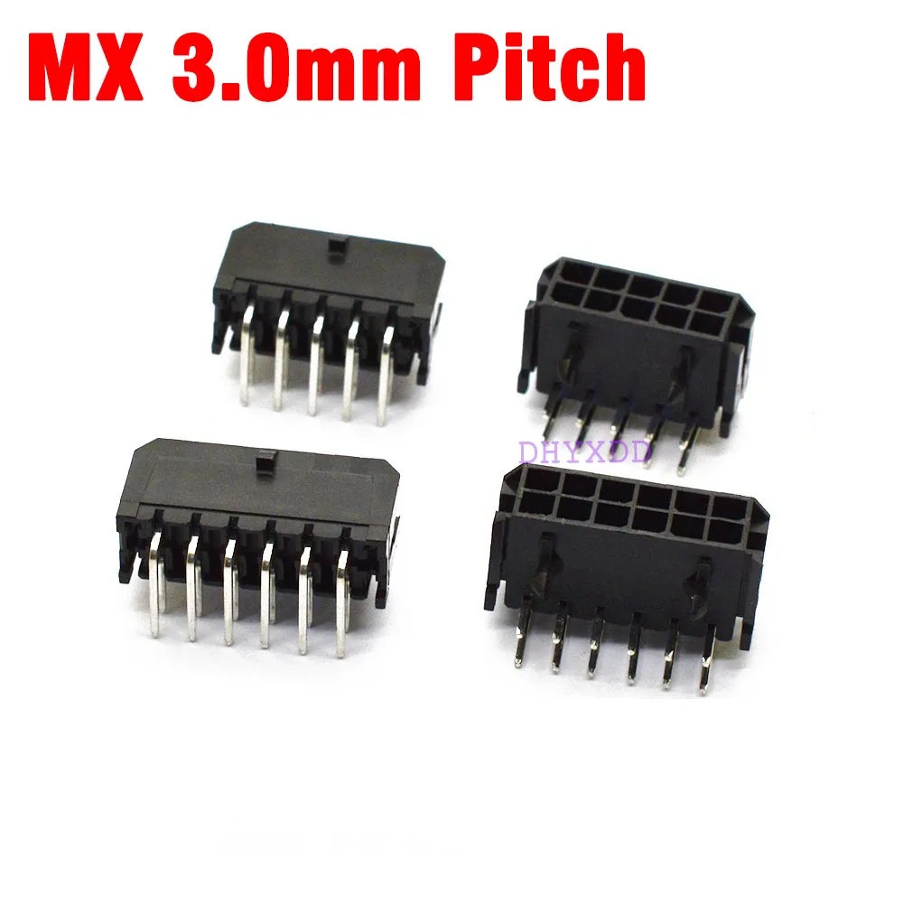 MX 3.0mm Wafer Micro-Fit 3.0 Connector PCB Male Header Right Angle 2 4 6 8 10 12 14 16 18 20 22 24 Pin Board Solder 43045