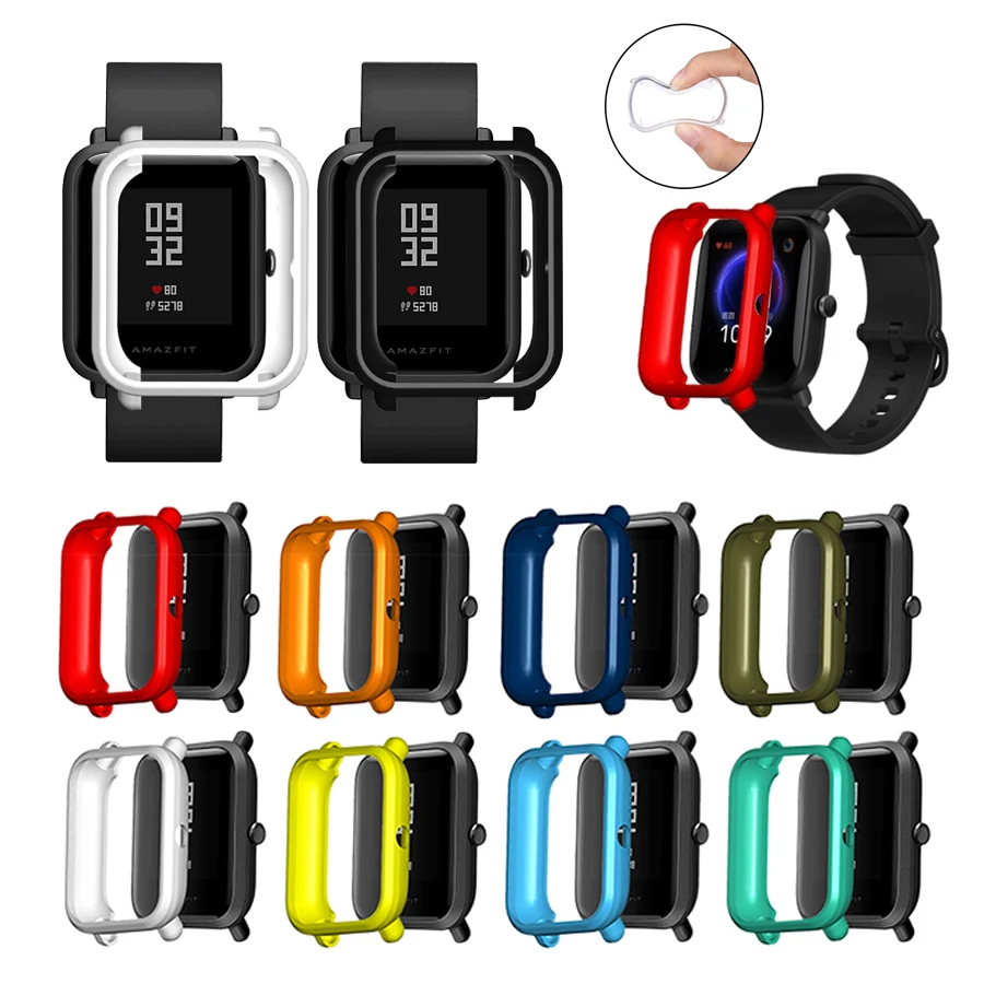 Soft TPU Full Edge Protector Smartwatch Case Shell Frame For Amazfit BIP S/Lite/U/Pro GTS 2 Mini Watch Protective Bumper Cover