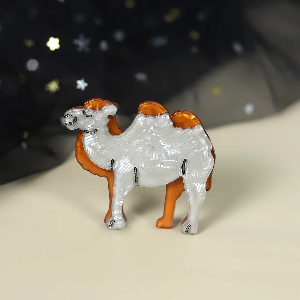 Acrylic Camel Brooches For Women Men's Badge Resin Brooch Collar Hijab Pins Scarf Hat Clothes Corsage Accessories Jewelry
