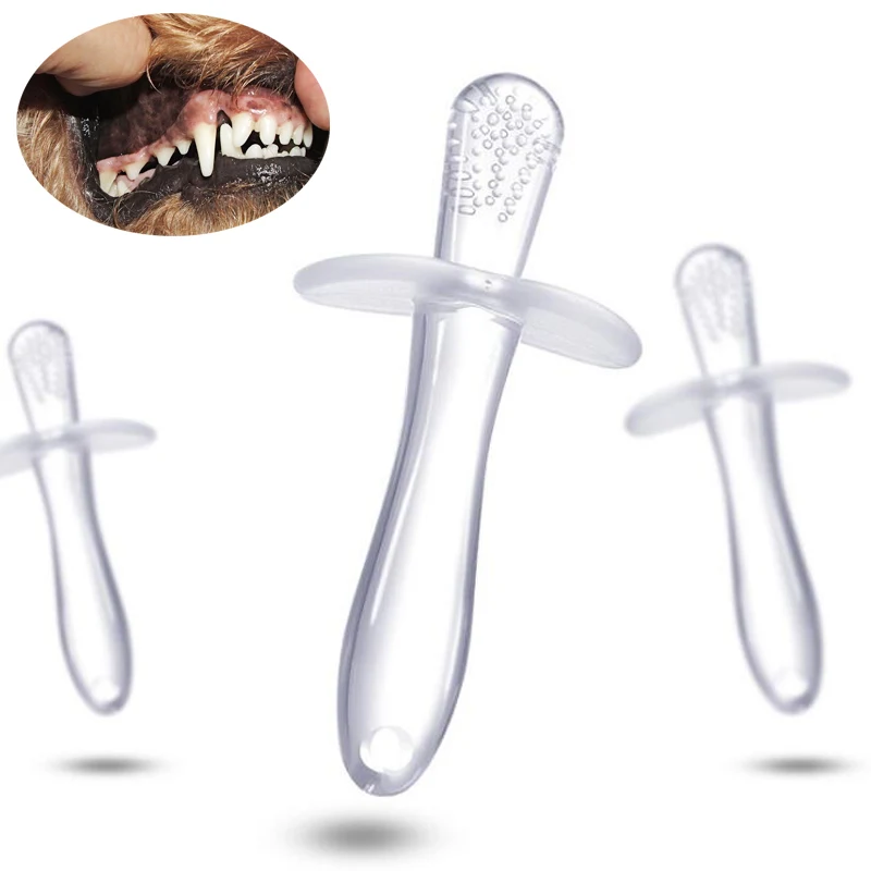 1Pcs Soft Silicone Pet Dog Toothbrush Teething Stick Protect Being Hurt Addition Bad Breath Tartar Oral Care Dog Cat Cleaning