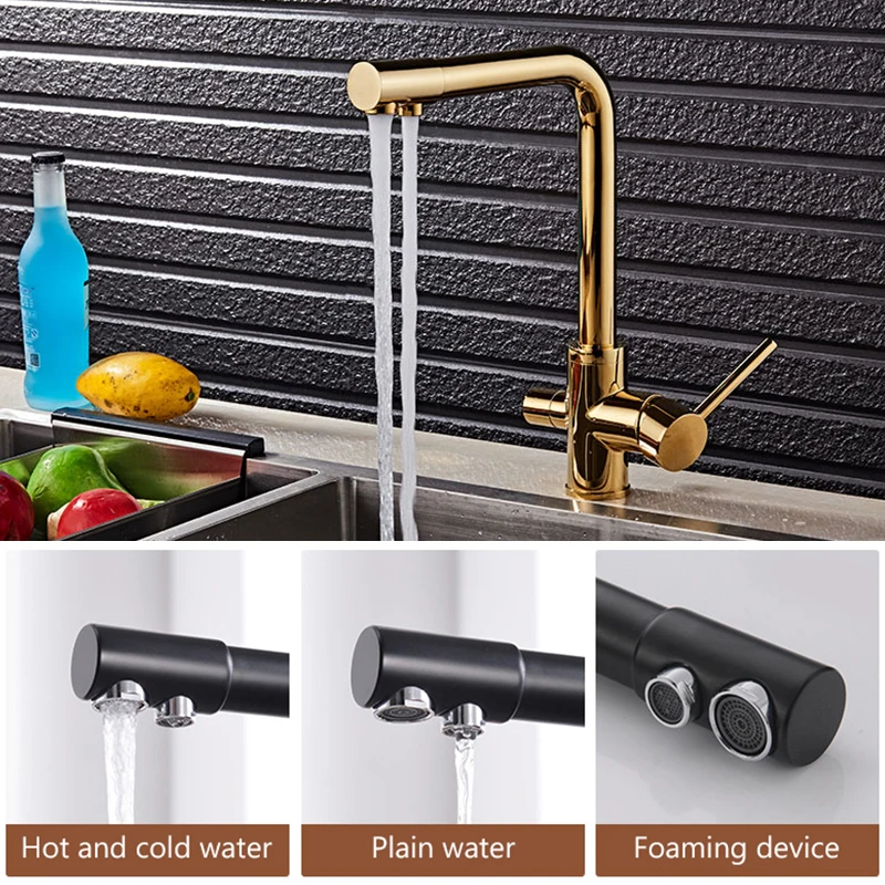 Drinking Filtered Water Kitchen Faucets 360 Degree Rotation Clean Water purifier faucet Purification Filter Sink Taps Mixers ML9